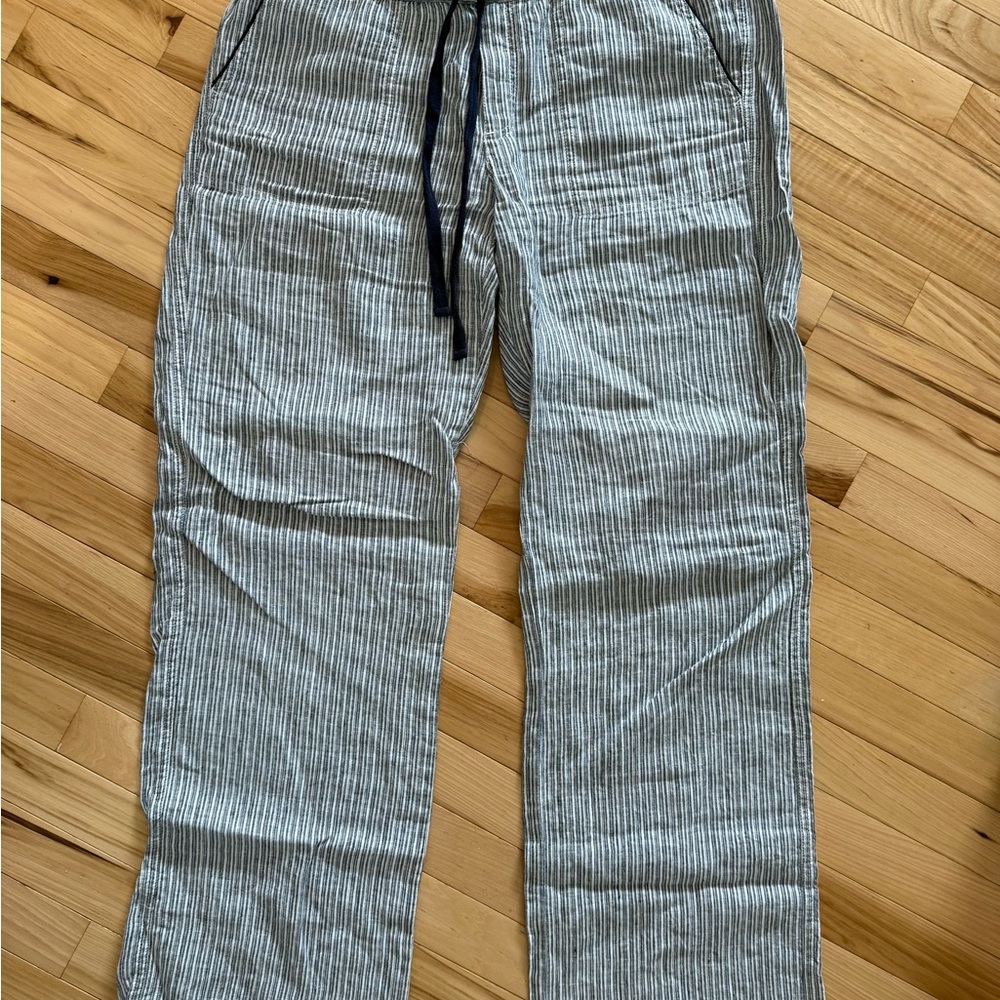 Caslon navy and white linen pants